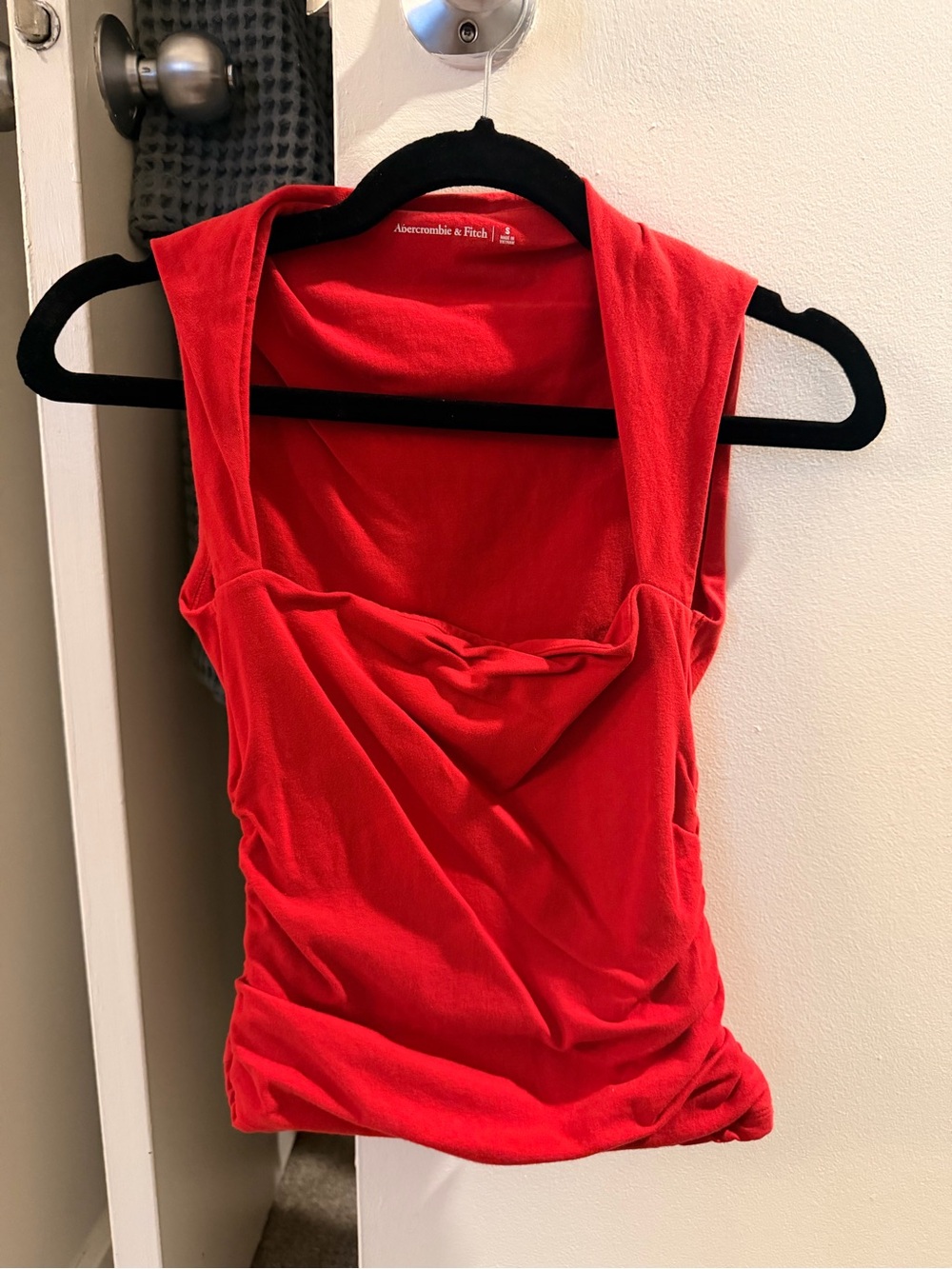 Abercrombie & Fitch Bright Red Draped Neck Tank